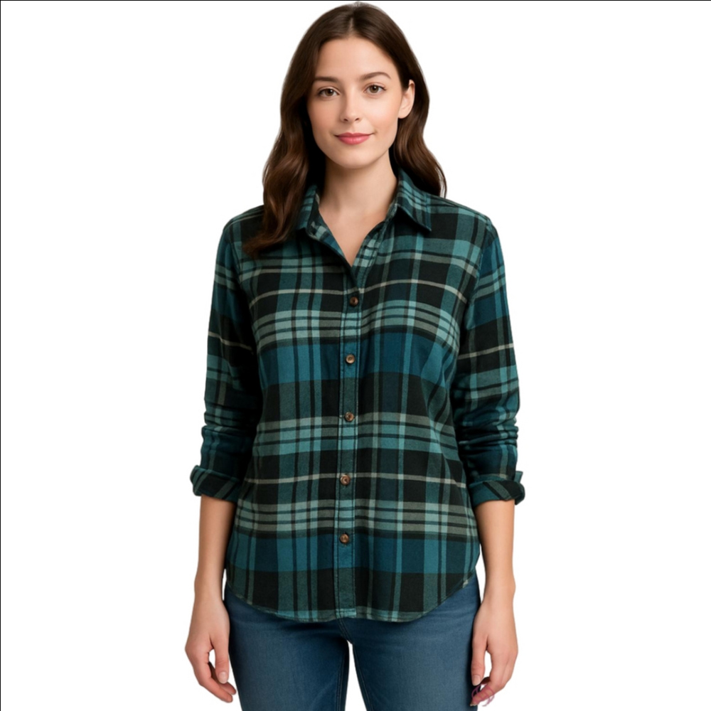 Sonoma Petite Large button down plaid shirt